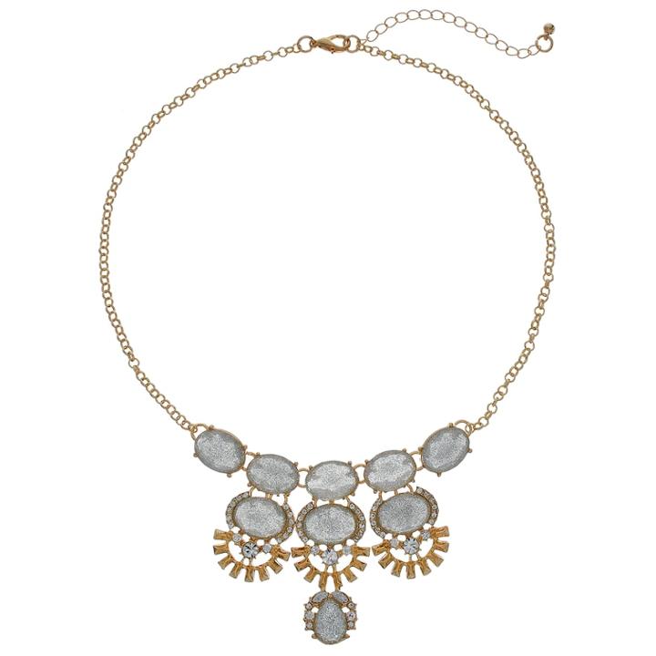 Mudd&reg; Glittery Oval Cabochon Statement Necklace, Women's, Gold