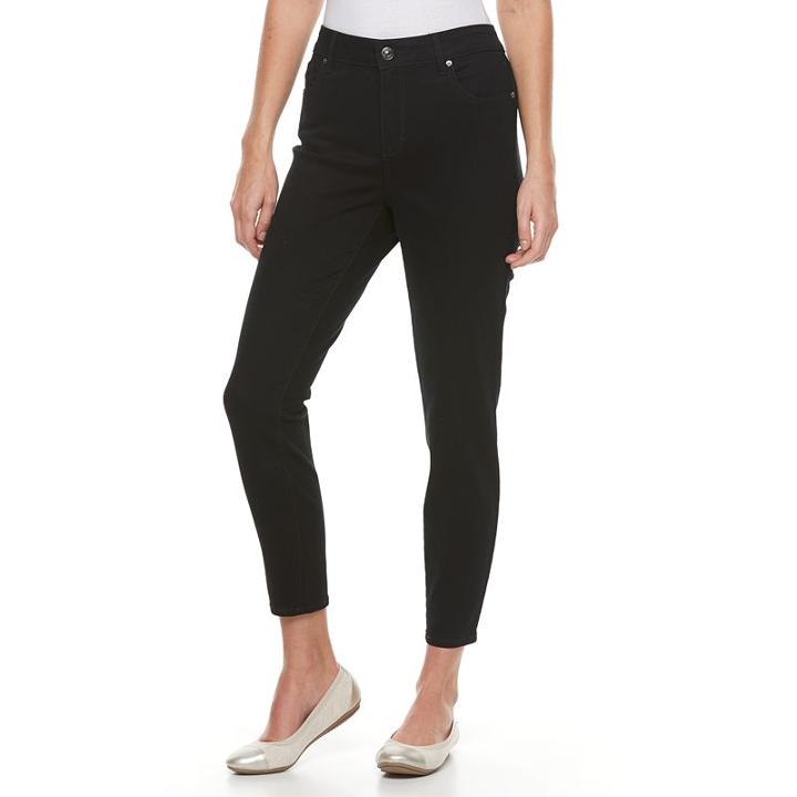 Women's Gloria Vanderbilt Alexandra Ankle Jeans, Size: 16, Black