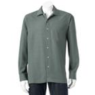 Men's Batik Bay Solid Easy-care Casual Button-down Shirt, Size: Small, Dark Green