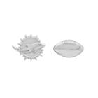Miami Dolphins Team Logo & Football Mismatch Stud Earrings, Women's, Grey