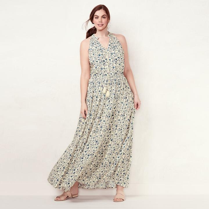 Plus Size Lc Lauren Conrad Halter Maxi, Women's, Size: 0x, Lt Yellow
