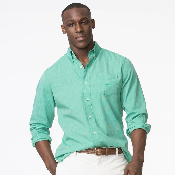 Men's Chaps Classic-fit Poplin Button-down Shirt, Size: Xl, Green
