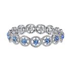 1928 Simulated Crystal Disc Stretch Bracelet, Women's, Size: 7, Blue