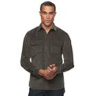 Men's Apt. 9&reg; Slim-fit Stretch Corduroy Shirt, Size: Med Slim, Green