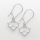 New York Knicks Sterling Silver Logo Drop Earrings, Women's, Grey