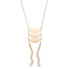 Tassel Triple Crescent Long Ladder Necklace, Women's, Gold