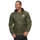 Men's Xray Patches Flight Jacket With Removable Hoodie, Size: Xxl, Green