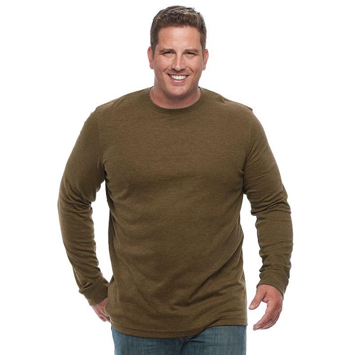 Big & Tall Croft & Barrow&reg; Classic-fit Stretch Performance Crewneck Tee, Men's, Size: 3xb, Dark Brown