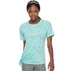 Women's Tek Gear&reg; Side Tie Tee, Size: Small, Turquoise/blue (turq/aqua)