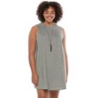 Juniors' Plus Size Heartsoul Necklace Swing Sweater Dress, Teens, Size: 1xl, Grey