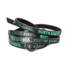 Adult North Dakota Fighting Hawks Leather Wrap Bracelet, Black