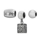 Individuality Beads Sterling Silver Crystal Hope Bead And Prayer Box Charm Set, Women's