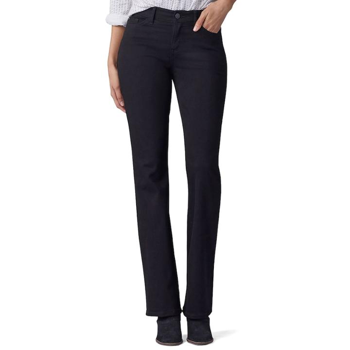 Petite Lee Total Freedom Mid-rise Bootcut Jeans, Women's, Size: 6p - Short, Black