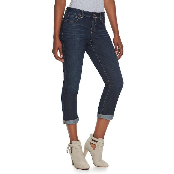 Women's Jennifer Lopez Curvy Fit Capri Jeans, Size: 0, Dark Blue