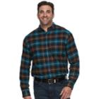 Big & Tall Croft & Barrow&reg; Regular-fit Flannel Woven Button-down Shirt, Men's, Size: Xxl Tall, Med Brown