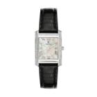 Croton Women's Diamond Leather Watch, Black