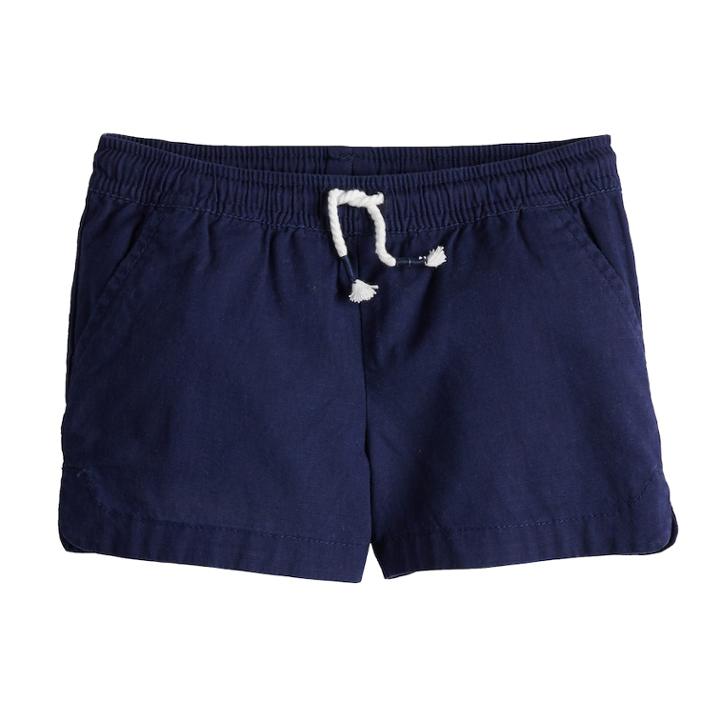 Girls 4-10 Jumping Beans&reg; Woven Slubbed Poplin Dolphin Shorts, Size: 5, Blue