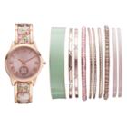 Women's Floral Watch & Bangle Bracelet Set, Size: Medium, Multicolor