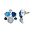 Dana Buchman Blue Simulated Crystal Cluster Stud Earrings, Women's
