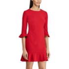 Women's Chaps Ruffle-sleeve Sheath Dress, Size: 6, Red