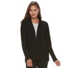 Women's Croft & Barrow&reg; Textured Cardigan Sweater, Size: Large, Black