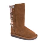 Muk Luks Stacy Girls' Knit Trim Boots, Size: 2, Dark Brown