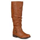 Journee Collection Debi Women's Slouch Boots, Girl's, Size: 8, Med Brown