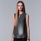 Women's Simply Vera Vera Wang Sleeveless Blouse, Size: Medium, Med Grey