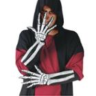 Adult Skeleton Costume Gloves, Black