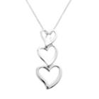 Sterling Silver Linear Heart Pendant, Women's, Multicolor