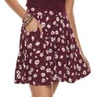 Juniors' So&reg; Floral Skater Skirt, Teens, Size: Large, Dark Blue