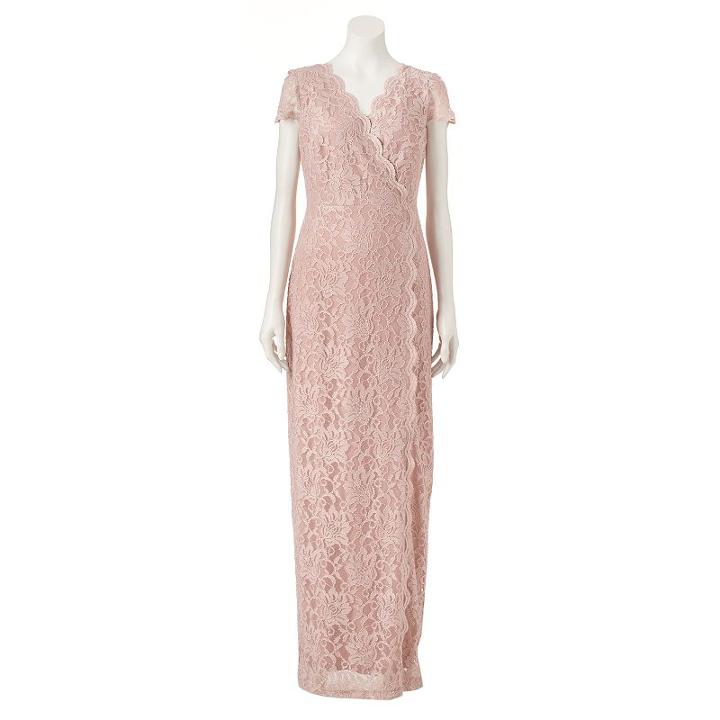Women's Chaya Faux-wrap Lace Evening Gown, Size: 8, Lt Purple