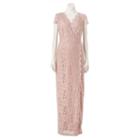 Women's Chaya Faux-wrap Lace Evening Gown, Size: 8, Lt Purple
