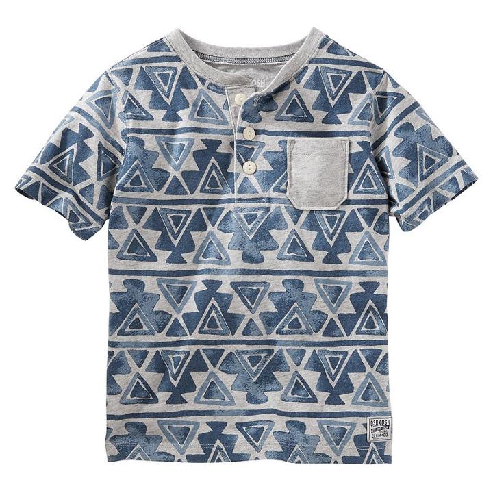 Oshkosh B'gosh, Boys 4-8 &reg; Geometric Henley Tee, Boy's, Size: 5, Ovrfl Oth