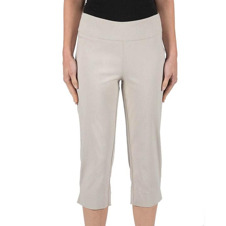 Women's Larry Levine Millennium Dress Capris, Size: Xl, Light Grey