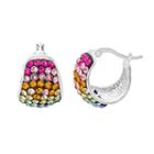 Crystal Radiance Rainbow Hoop Earrings, Women's, Multicolor