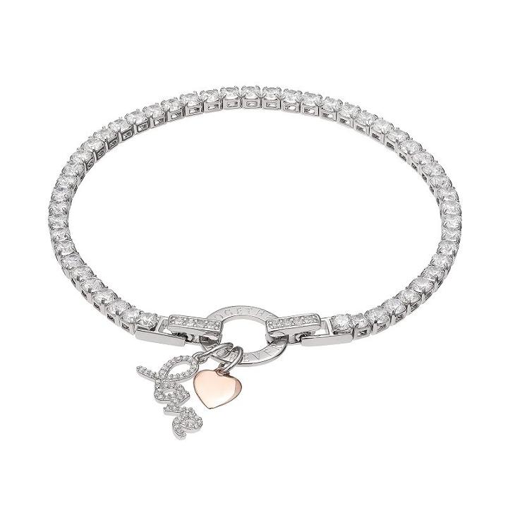 Dovetail Silver Plated Together Forever Cubic Zirconia Tennis Bracelet, Women's, Size: 7.5, White