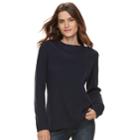 Women's Croft & Barrow&reg; Cable-knit Boatneck Sweater, Size: Large, Blue