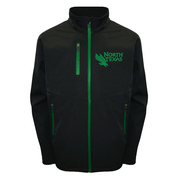 Men's Franchise Club North Texas Mean Green Softshell Jacket, Size: Medium, Black