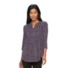 Women's Croft & Barrow&reg; Pleated Crepe Tunic, Size: Xs, Drk Purple
