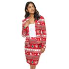 Women's Opposuits Holiday Jacket & Skirt Set, Size: 6, Dark Red