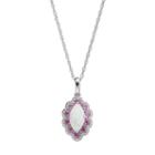 Sterling Silver Lab-created Opal & Pink Sapphire Marquise Pendant Necklace, Women's, Size: 18