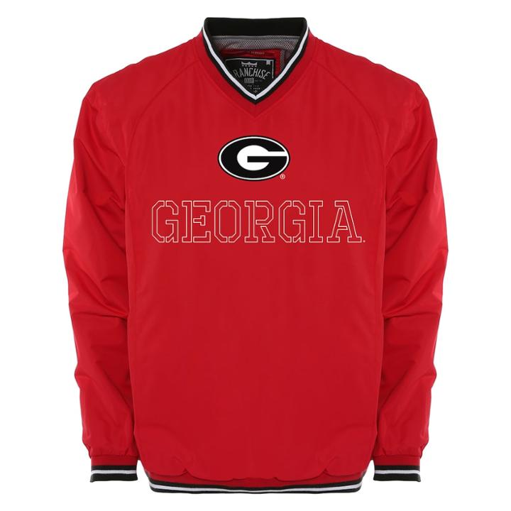 Men's Franchise Club Georgia Bulldogs Trainer Windshell Pullover, Size: 4xl, Red