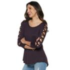 Women's Jennifer Lopez Strappy-sleeve Top, Size: Xxl, Drk Purple