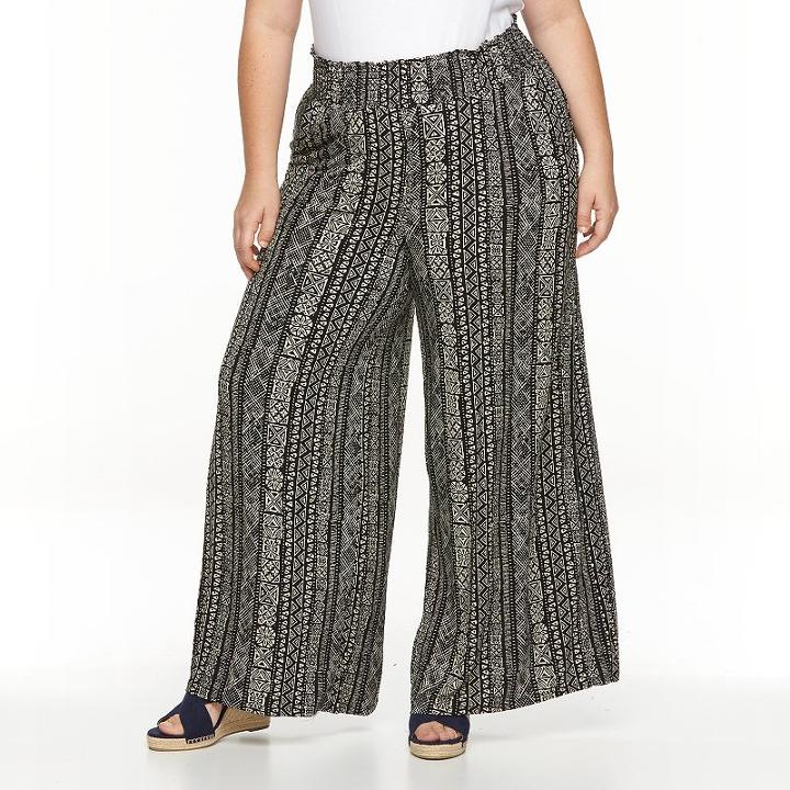 French Laundry, Plus Size Printed Palazzo Pants, Women's, Size: 3xl, Oxford