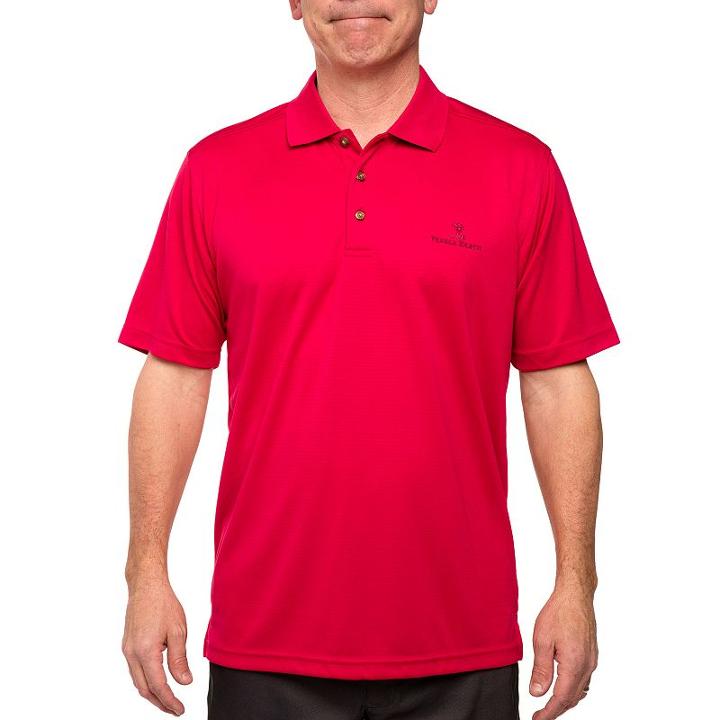 Men's Pebble Beach Classic-fit Textured Performance Golf Polo, Size: Large, Dark Red