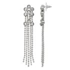 Simply Vera Vera Wang Ball Chain Fringe Linear Drop Earrings, Women's, Silver