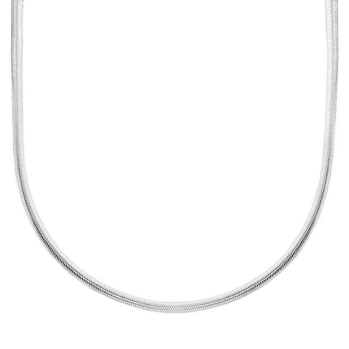 Splendid Silver Silver-bonded Oval Snake Chain Necklace - 24-in, Women's, Size: 24, Grey