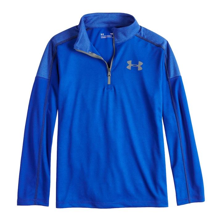 Boys 8-20 Under Armour Tech Quarter-zip Tee, Size: Small, Blue