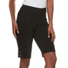 Petite Briggs Grommet Hem Bermuda Shorts, Women's, Size: 10 Petite, Black